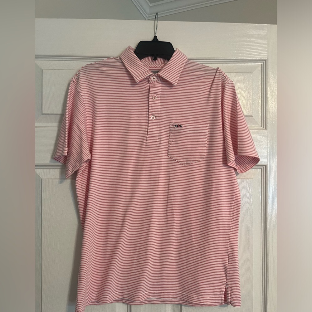 Fish Hippie Men’s Pink White Polo Shirt